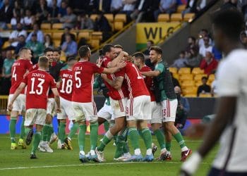 A magyar csapat gólöröme