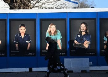 nhs staff on billboard