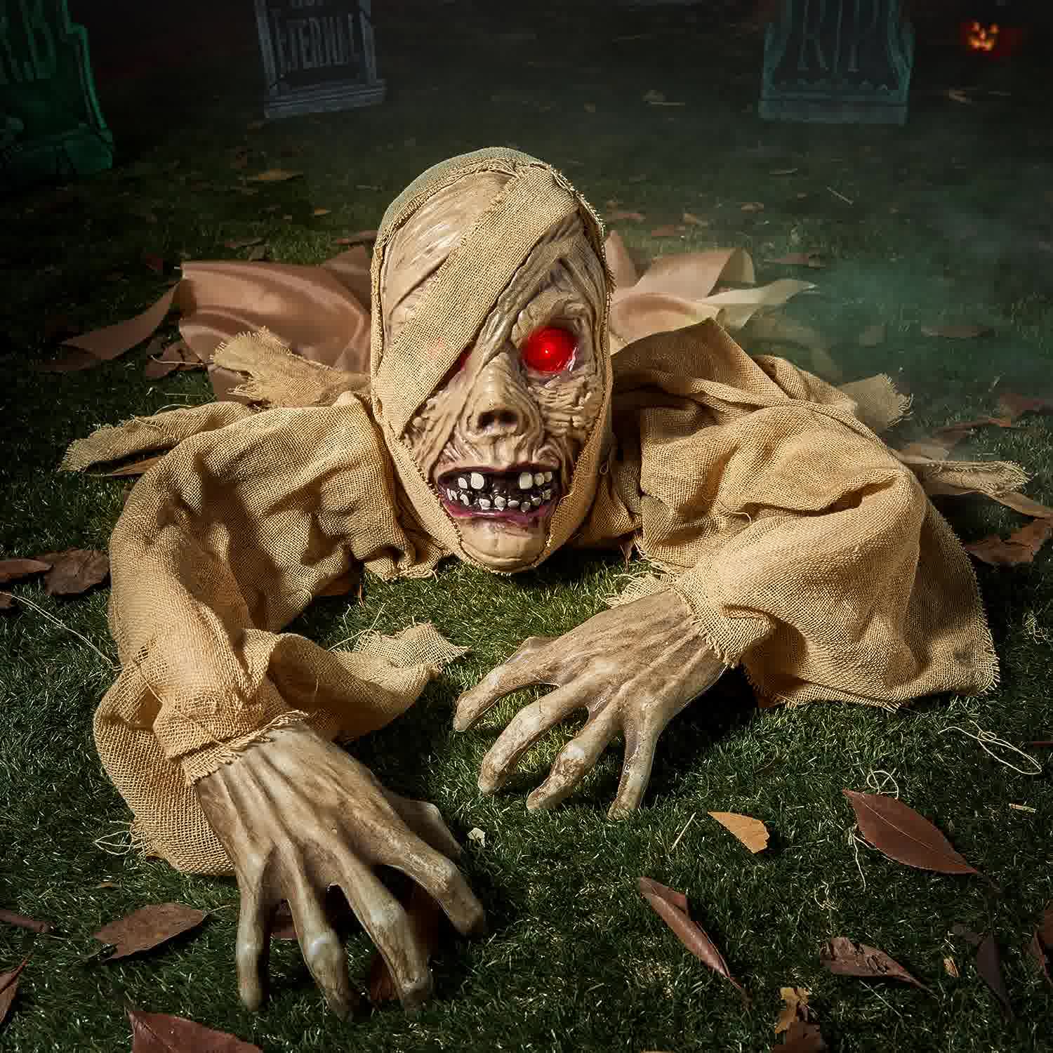 Halloween dekor földből kijövő zombi mumia