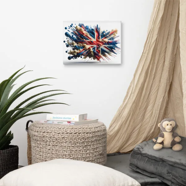 Futuristic Abstract Organic Interpretation of the British flag Canvas - Image 2