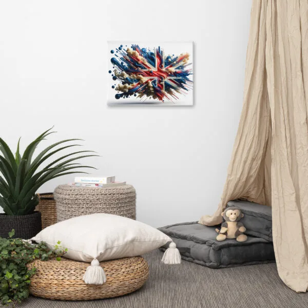 Futuristic Abstract Organic Interpretation of the British flag Canvas - Image 3