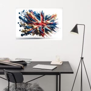 Futuristic Abstract Organic Interpretation of the British flag Poster