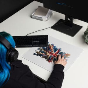 Futuristic Abstract Organic Interpretation of the British flag Gaming Mouse Pad