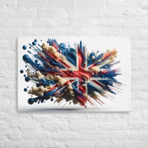 Futuristic Abstract Organic Interpretation of the British flag Thin Canvas