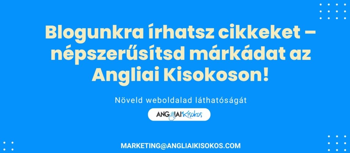 Reklámozz az angliai kisokoson